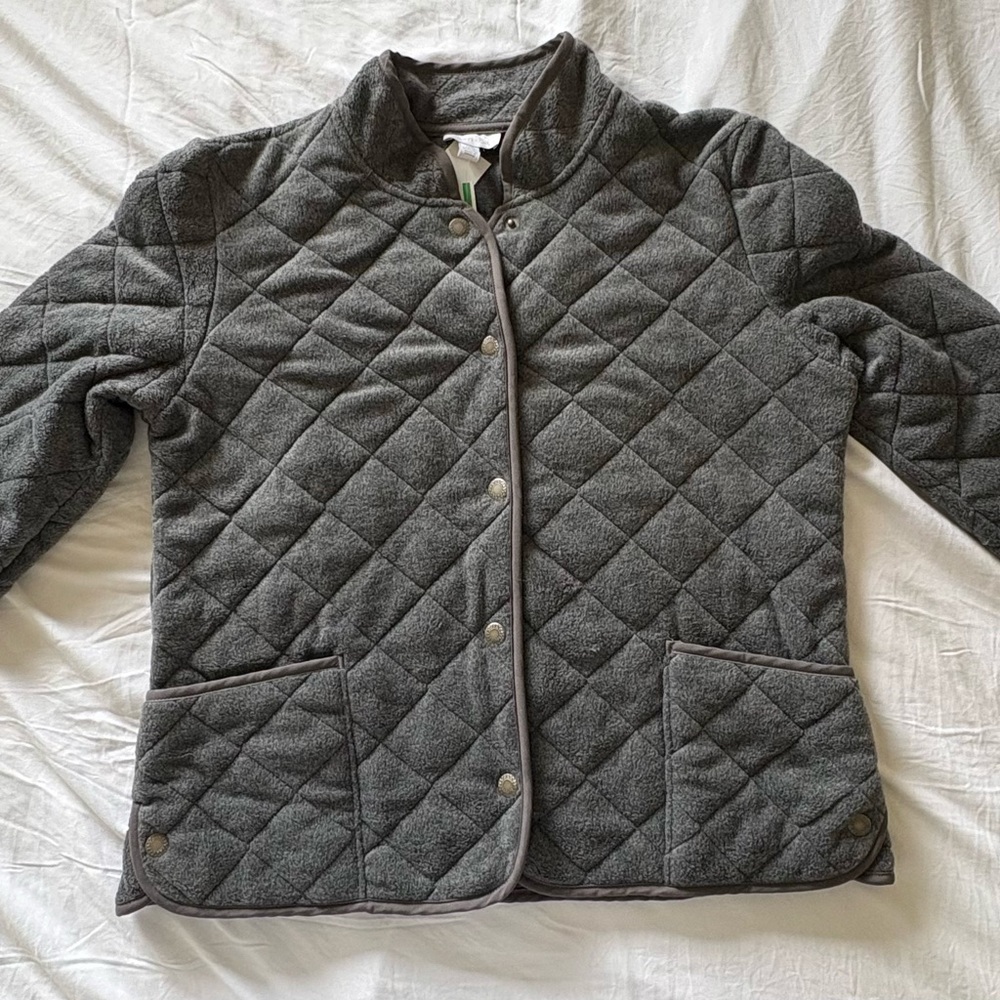 Charter Club Gray Jacket with Quilted Design